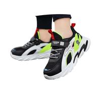 Zapatillas ligeras para niños, suela que no deja marcas, ligeras, atléticas, de verano, transpirables, de malla, para correr, ajuste cómodo, zapatos escolares, Green, 33 EU