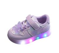 Zapatillas Luces Niña Zapatillas Deportivas Niña Zapatos para Niños, de Piel, Deportivas con Luces Led Brillantes, Corazón, Oso, Carga con USB Automática