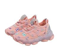 Zapatillas luminosas transpirables para niños - Zapatillas de tenis luminosas para deportes al aire libre (pequeño/grande), rosa, 30 EU