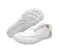 Zapatillas minimalistas con puntera ancha para hombre, ligeras, transpirables, informales, para caminar, cómodas, sin caída, White, 42 1/3 EU