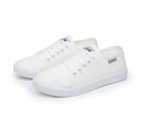 Zapatillas Mujer Barefoot Zapatillas Deportivas Mujer Moda Retro Sólido Lona Cordones Plano Casual Náuticos Andar Sneakers Verano