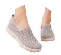 Zapatillas Mujer Blancas Casual - Zapatos Malla Mujer - Zapatos Casuales Transpirables Sin Cordones Ligeros Y Cómodos Tipo Mocasín Plano para Uso Diario