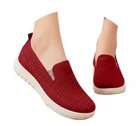 Zapatillas Mujer Blancas Casual - Zapatos Malla Mujer - Zapatos Casuales Transpirables Sin Cordones Ligeros Y Cómodos Tipo Mocasín Plano para Uso Diario