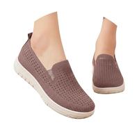 Zapatillas Mujer Blancas Casual - Zapatos Malla Mujer - Zapatos Casuales Transpirables Sin Cordones Ligeros Y Cómodos Tipo Mocasín Plano para Uso Diario