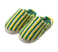 Zapatillas Mujer Casa,Pantuflas peludas de Invierno cálidas para Interiores y Exteriores cómodas y con un Bonito diseño a Rayas en Color Caramelo.