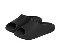 Zapatillas Mujer Casa - Zapatillas de ducha para mujer, antideslizantes, zapatos suelas suaves, zapatillas abiertas, cómodas, zapatillas ligeras color liso, zapatos Plataforma Chic, Negro , 36 EU
