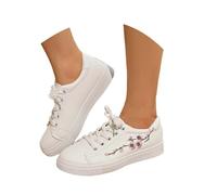 Zapatillas Mujer Casual Verano, Zapatos Mujer Elegantes Gimnasio, DiseñO Informal Bordado En Blanco Un Calzado CóModo Y Sin Cordones El DíA A DíA con Parte Superior Zapatillas Shoes