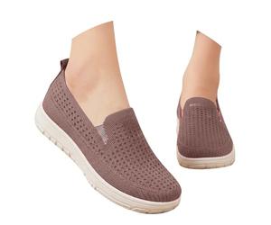 Zapatillas Mujer Casual - Zapatillas Blancas Mujer Casual - Zapatos Casuales Transpirables Sin Cordones Ligeros Y Cómodos Tipo Mocasín Plano para Uso Diario