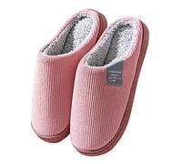 Zapatillas Mujer Cerradas Mujeres Zapatos de cabaña Forrado Cómodo Cálido Zapatos de cabaña Felpa Cálidos Parejas Pantuflas Suave Otoño e Invierno Zapatillas de Invierno Pantuflas Cómodas, Rosa.,