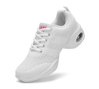 Zapatillas Mujer Danza Malla Transpirable Antideslizante Grandes Tallas Ligeras Cómodas Zapatos Diarios, blanco, 38 EU