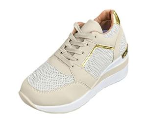 Zapatillas Mujer De Vestir Elegantes,Zapatillas Deportivas De Mujer para Viajes Deportes Y Salidas Informales DiseñO Elegante con Cordones TacóN De CuñA CóModo Usar Todo El AñO