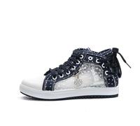 Zapatillas Mujer Gimnasio Zapatillas Mujer Ortopedicas Casual Transpirable Cordones Plano Diario Caminar Malla Vaquero Temporada Mocasines Gimnasio Sneakers Verano