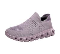 Zapatillas Mujer Guess - Zapatillas De Deporte para Mujer Patrón Estilo De Pareja Color Sólido Malla Transpirables Cómodas Suela Gruesa Zapatos Informales Sin Cordones (Purple 38)