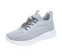 Zapatillas Mujer Guess - Zapatos Deportivos De Moda para Primavera Y Verano para Mujer Malla Gruesa Antideslizante Transpirable con Cordones Elásticos Estilo Informal De Color Sólido (Grey 38)