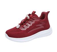 Zapatillas Mujer Guess - Zapatos Deportivos De Moda para Primavera Y Verano para Mujer Malla Gruesa Antideslizante Transpirable con Cordones Elásticos Estilo Informal De Color Sólido (Red 37)