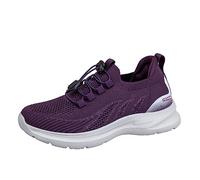 Zapatillas Mujer Guess - Zapatos Ligeros para Caminar De Verano Zapatos Transpirables Huecos para Ancianos Zapatos Cómodos para Mamá Zapatos Informales Zapatos De Malla para Parejas (Purple 37)