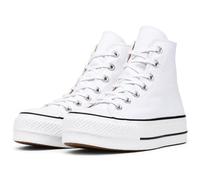 Zapatillas Mujer Plataforma Blancas | Bambas Altas de Lona para Mujer | Sneakers Casual Cómodas y Modernas | Zapatillas Urbanas (Sistema Tallas Calzado EU, Adulto, Números, Mediano, 39)