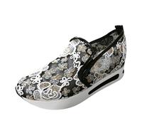 Zapatillas Mujer Verano Zapatillas Women's Casual Shoes For Everyday Comfort Stylish Mesh Design with Open Toe Perfect For Jeans and Year Round Wear Thick Sole Enhanced Support (Black, 37)