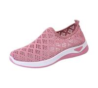 Zapatillas Mujer,Zapatillas Ancho Especial Mujer,Deportivos Casuales de Verano para, con de un Solo pie, de Malla Hueca, cómodos y Transpirables. Deportivas Vestir Doradas (Pink, 41)