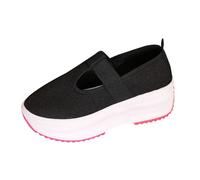 Zapatillas Negras Mujer Cómodos Calzado Deportivas Fitness Casual Zapatos Casuales de Mujer de Estilo Deportivo con Gruesa Y Parte Superior Color Liso Y Tejido Malla Transpirable. Transpirables