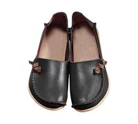 Zapatillas negras para mujer, piel de vacuno auténtica, elástica, para playa, para mujer, Black, 37 EU