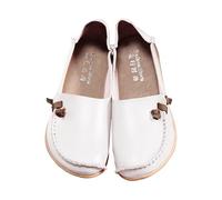 Zapatillas negras para mujer, piel de vacuno auténtica, elástica, para playa, para mujer, White, 39.5 EU