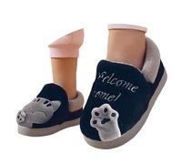 Zapatillas Niño Casa 33 - Chaussons D'Hiver Chauds Pour Filles Chaussures D'Intérieur Pour Tout-Petits Doux Design De Dessin Animé Mignon Pour L'École Tenue Décontractée (Dark Blue 24 Toddler)