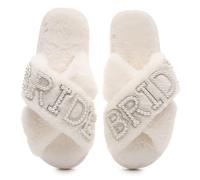 Zapatillas Novia Blancas, Zapatillas Casa Novia Boda Boda Regalos De Despedida De Soltera Para La Novia Que Será (M, Sistema tallas calzado EU, Adulto, Mujer, Números (rango), mediano, 36, 37)