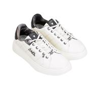 Zapatillas Originales para Mujer, con Plataforma, Suela Ancha, Cordones Blancos, Estampado Interior, Efecto Acolchado (Blanco, Sistema Tallas Calzado EU, Adulto, Mujer, Números, Mediano, 38)