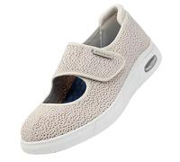 Zapatillas ortoApédicas para diabéticos,Scarpe da uomo adattive antiscivolo larghezza Comfort dei diabetici con Pantofole Extra Larga Uomo Memory Foam,Beige,48