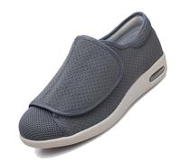 Zapatillas ortoApédicas para diabéticos,Scarpe Uomo Extra Larghe Casual Piedi Sensibili Regolabili Chiusura Anziani Ginnastica Estive Traspirante.Grey,40