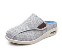 Zapatillas Ortopédicas Caminar Hombre, Calzado Deportivo Sin Cordones De Ajuste Extra Ancho, Zapatillas Transpirables, Ligeras Y Cómodas con Suela Antideslizante para Pies Anchos,Light Gray-41 EU