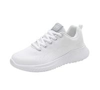 Zapatillas ortopédicas para fascitis plantar para mujer, extraanchas, transpirables, cómodas, ligeras, para correr, con soporte de arco, zapatillas deportivas de espuma viscoelástica, Blanco, 39 EU