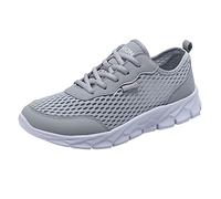 Zapatillas ortopédicas para hombre y mujer, transpirables, ligeras, anchas, antideslizantes y amortiguadoras, zapatos de fitness, zapatos de verano, zapatillas de tenis para caminar, gris, 44 EU