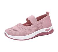 Zapatillas ortopédicas para mujer con plataforma baratas de deporte cómodas, suela flexible de modesaliento de los pies sin cordones, zapatos antideslizantes ligeros manos libres zapatillas, rosa, 40