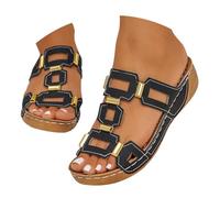 Zapatillas ortopédicas para mujer, punta abierta, zapatillas para mujer, verano, comodidad, pies, grandes, plataforma, zapatos casuales, zapatillas ligeras, zapatillas de moda, talla 36-43, Negro