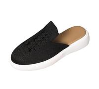 Zapatillas ortopédicas para mujer, sandalias delanteras cerradas con plantilla zapatos ergonómicos anchos H pantuflas de verano slip on transpirables pies anchos zapatos de enfermera, Negro , 43 EU