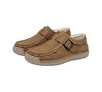 Zapatillas ortopédicas para mujer, zapatos ortopédicos de piel hecha a mano, mocasines flexibles y cómodos, para ponerse, senderismo, ligera, zapatillas de estilo casual, marrón, 35 EU