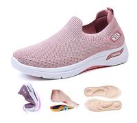 Zapatillas Ortopédicas Y Cómodas para Mujeres Tejer Zapatos Ortopédicos Transpirables Zapatos Deportivos Antideslizantes Zapatos De Entrenamiento para Caminar De Ocio (37,Pink)