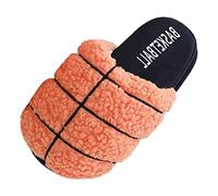 Zapatillas para casa de memoria de espuma linda de fútbol Baloncesto béisbol Zapatillas de béisbol antideslizantes de felpa cálidas suaves y cómodas, otoño e invierno, naranja, 37 EU
