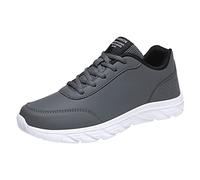 Zapatillas para hombre blancas 45 - Zapatillas deportivas para hombre negras Zapatillas de correr informales de cuero Zapatillas de deporte de un solo color Zapatos para caminar Zapatos ligeros