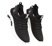 Zapatillas para hombre blancas y negras, zapatillas de deporte para hombre, ligeras, transpirables, zapatos deportivos de moda, antideslizantes, zapatos de tenis de malla, zapatos de correr de verano