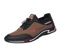 Zapatillas para hombre, suela plana, zapatillas de correr para hombre, con cierre rápido, zapatillas de fitness, ligeras, deportivas, informales, cómodas, antideslizantes, elegantes, mocasines, marrón