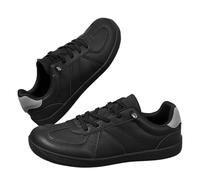 Zapatillas para hombre, talla grande, zapatos bajos efecto piel con cordones, zapatillas planas, punta redonda, inserciones cosidas, cuello textil, suela suave, ocio, caminar, trabajo ligero, exterior