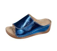Zapatillas para mujer, cómodas, con lentejuelas elegantes, para mujer, comodidad, ortopédica, boca, para peces, zapatillas al aire libre, relajación, plataforma, suave, estilo europeo y americano