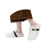 Zapatillas para mujer, suaves, zapatillas para pareja surtidas de forro polar para ponerse cómodas, para interior y exterior, planos, elegante, invierno, cálido, sandalias casuales con suela