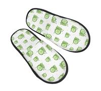 Zapatillas para mujer y hombre, zapatillas cálidas y esponjosas para mujer, zapatos de casa, zapatillas de dormitorio, zapatillas esclavas, rodajas de pepino, zapatillas esponjosas, Negro , 41/44.5