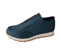 Zapatillas para mujer, zapatillas de correr, para el tiempo libre, monocolor, transpirables, informales, de talla grande, para mujer, color beige, marine, 41 EU