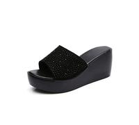 Zapatillas para Mujer, Zapatillas para Mujer, Plataforma de Verano, cuñas para Mujer, toboganes con Punta Abierta, Zapatos Informales Lisos para Mujer para Exteriores