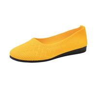 Zapatillas para Mujer Zapatos de Mujer de Punta Estrecha y Profunda, Tacones cuña lanos, Zapatos Cuero sin Cordones, Casuales para Uso Exterior Zapatillas Verano Comodas (Yellow #6, 37)